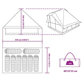 Familienzelt Tipi Grau und Orange 8-Personen Wasserfest