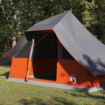Familienzelt Tipi Grau und Orange für 10 Personen Wasserfest