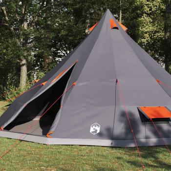 Familienzelt Tipi Grau und Orange für 12 Personen, wasserdicht