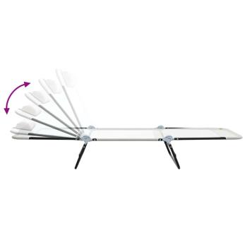 Klappbare Sonnenliege mit Kopfstütze Creme Textilene