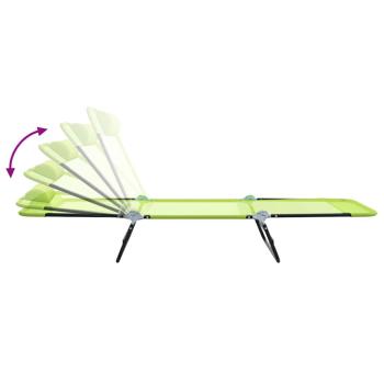 Klappbare Sonnenliege mit Kopfstütze grün Textilene