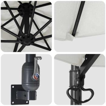 Freischwingender Schirm Sand Polyester, Aluminium Groß