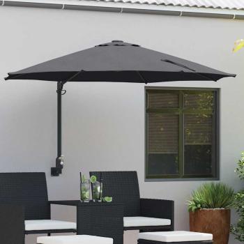 ARDEBO.de - Patio-Regenschirm Anthrazit Pulverbeschichteter Stahl, Polyester