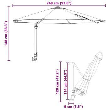 Patio-Regenschirm Anthrazit Pulverbeschichteter Stahl, Polyester