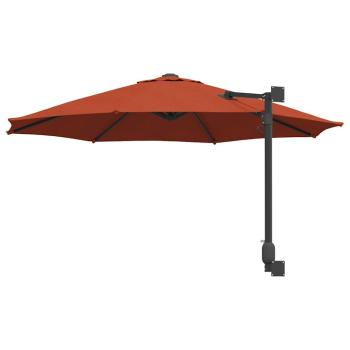 Terrassenumbrella Terracotta Aluminiumrahmen, Polyesterdach Groß
