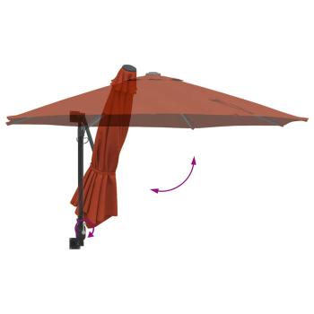Terrassenumbrella Terracotta Aluminiumrahmen, Polyesterdach Groß