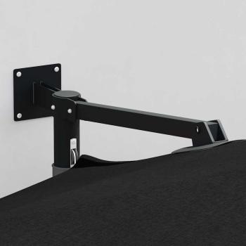 Terrassenschirm Schwarz Polyester, pulverbeschichteter Stahl Groß