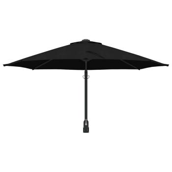 Terrassenschirm Schwarz Polyester, pulverbeschichteter Stahl Groß