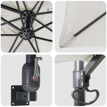 Terrassenumbrella Sand Polyester, Aluminium Groß Faltbar