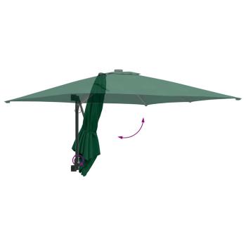 Terrassenumbrella Grün Polyester 300 cm x 300 cm Zusammenklappbar