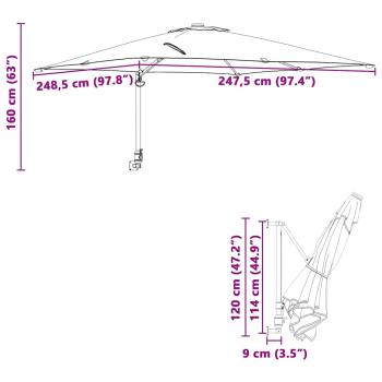 Outdoor-Schirm Anthrazit Polyester, pulverbeschichteter Stahl Groß