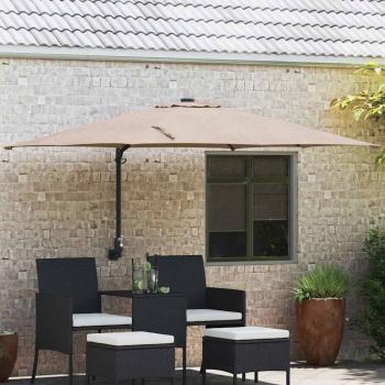 ARDEBO.de - Patio-Schirm Taupe Polyester Groß Faltbar Rechteckig Modern
