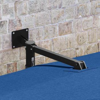 Terrassenschirm Azurblau Stahl, Polyester Groß Verstellbar