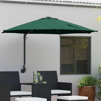 ARDEBO.de - Wandmontierter Gartenparasol mit LEDs Grün 248 cm