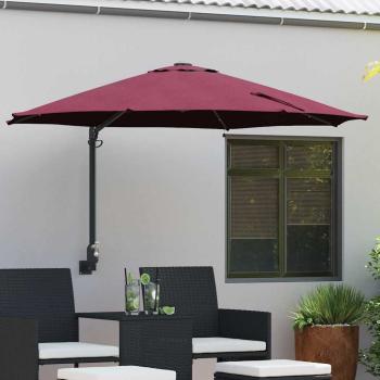 ARDEBO.de - Wandmontierter Gartenparasol mit LEDs Bordeaux rot 248 cm