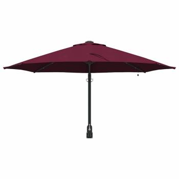 Wandmontierter Gartenparasol mit LEDs Bordeaux rot 248 cm