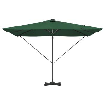 Freischwingender Roma Parasol mit LEDs Grün 286x285x270 cm Aluminium
