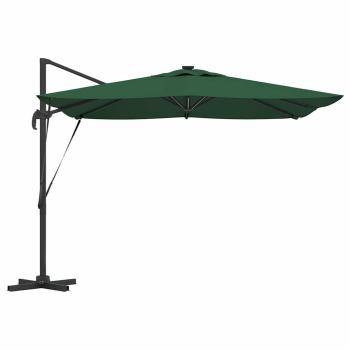 Freischwingender Roma Parasol mit LEDs Grün 286x285x270 cm Aluminium