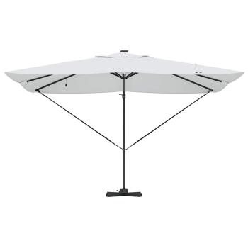 Freischwingender Roma-Schirm mit LEDs Sand 352x251x265 cm Aluminium