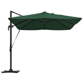 Freischwingender Roma Parasol mit LEDs Grün 352x251x265 cm Aluminium