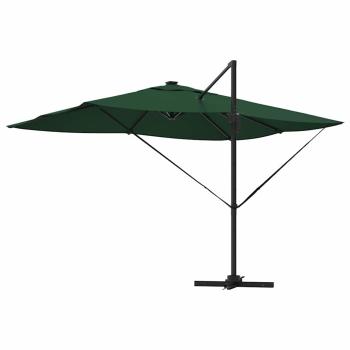 Freischwingender Roma Parasol mit LEDs Grün 352x251x265 cm Aluminium