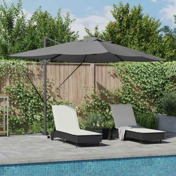 ARDEBO.de - Freischwingender Roma-Parasol mit LEDs Anthrazit 352x251x265 cm Aluminium