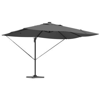 Freischwingender Roma-Parasol mit LEDs Anthrazit 352x251x265 cm Aluminium