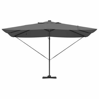 Freischwingender Roma-Parasol mit LEDs Anthrazit 352x251x265 cm Aluminium