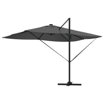 Freischwingender Roma-Parasol mit LEDs Anthrazit 352x251x265 cm Aluminium