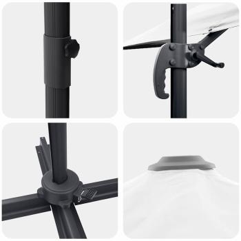 Großer Freischwingender Schirm Sand Polyester Groß Kippbar