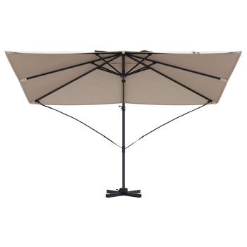 Freischwingender Sonnenschirm Taupe Polyester Groß Faltbar