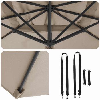 Freischwingender Sonnenschirm Taupe Polyester Groß Faltbar