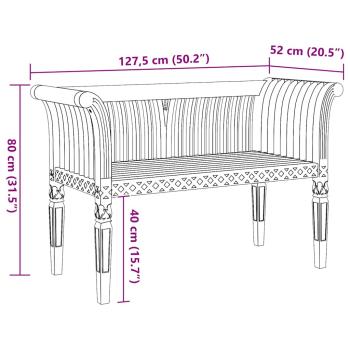 Gartenbank 127,5x52x80 cm Massivholz Teak