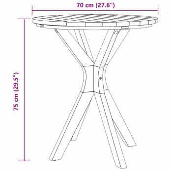 Garten Bistro Tisch Ø70x75 cm Massivholz Teak