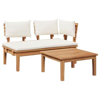 2-teiliges Gartenbankset aus massivem Teakholz