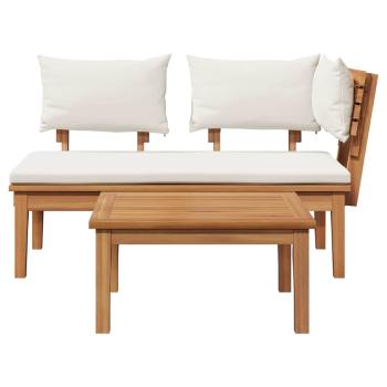 2-teiliges Gartenbankset aus massivem Teakholz