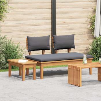 ARDEBO.de - 2-teiliges Gartenbank-Set aus solidem Teakholz