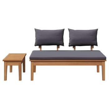 2-teiliges Gartenbank-Set aus solidem Teakholz