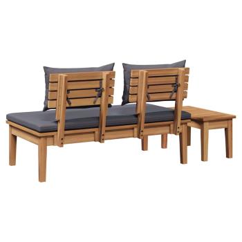 2-teiliges Gartenbank-Set aus solidem Teakholz