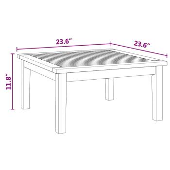 Gartentisch 60x60x30 cm Massivholz Teak