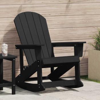 ARDEBO.de - Adirondack Schaukelstuhl Schwarz 73.5x92x90 cm HDPE
