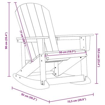 Adirondack Schaukelstuhl Schwarz 73.5x92x90 cm HDPE
