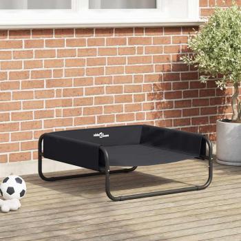 ARDEBO.de - Erhöhtes Hundebett Schwarz ML Oxford Stoff und Stahl