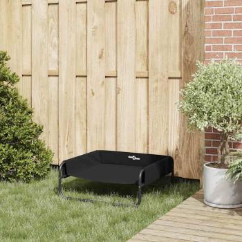Erhöhtes Hundebett Schwarz ML Oxford Stoff und Stahl