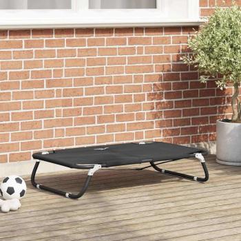 ARDEBO.de - Faltbares Hundebett Schwarz ML Oxford Stoff und Stahl