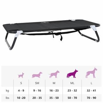 Faltbares Hundebett Schwarz ML Oxford Stoff und Stahl
