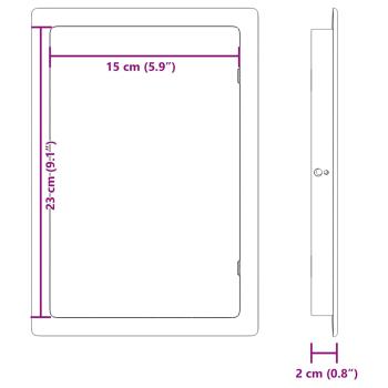 Zugangspanel 2 Stück Weiß Rechteckig mit braunem Bett und anthrazitfarbenem Dach + Muster und Link aus ABS Kunststoff