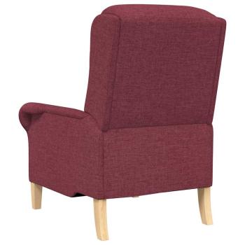 Moderner Sessel Weinrot Polyesterstoff mit Holzrahmen Mittel