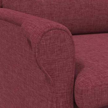 Moderner Sessel Weinrot Polyesterstoff mit Holzrahmen Mittel