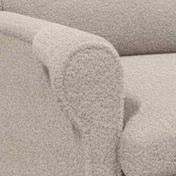 Ergonomischer Sessel Hellgrau Polyester, Holz Standard